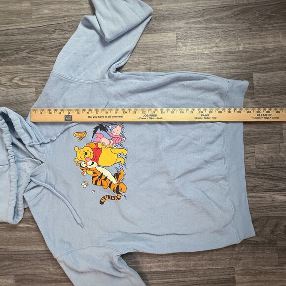 Disney Winnie the Pooh Hoodie Blue S Friends Graphic Pullover Sweatshirt Cute - Picture 6 of 7